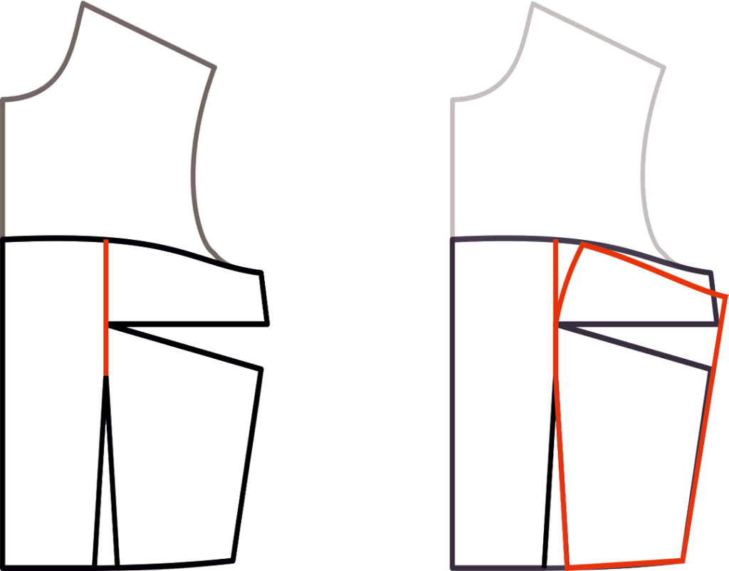 Proceso de cómo hacer el patronaje de un escote palabra de honor